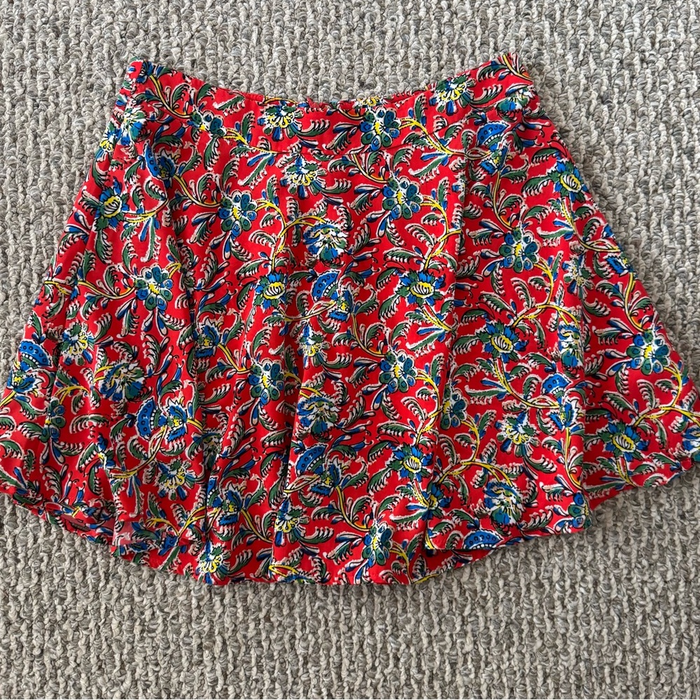 Red Floral A-Line Women's Skirt lush